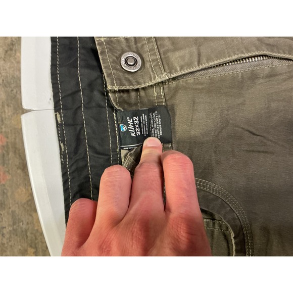 Kuhl Rydr Mens 32x32 Dark Khaki Brown Cotton Blend Hiking Workwear Pants - Picture 4 of 9